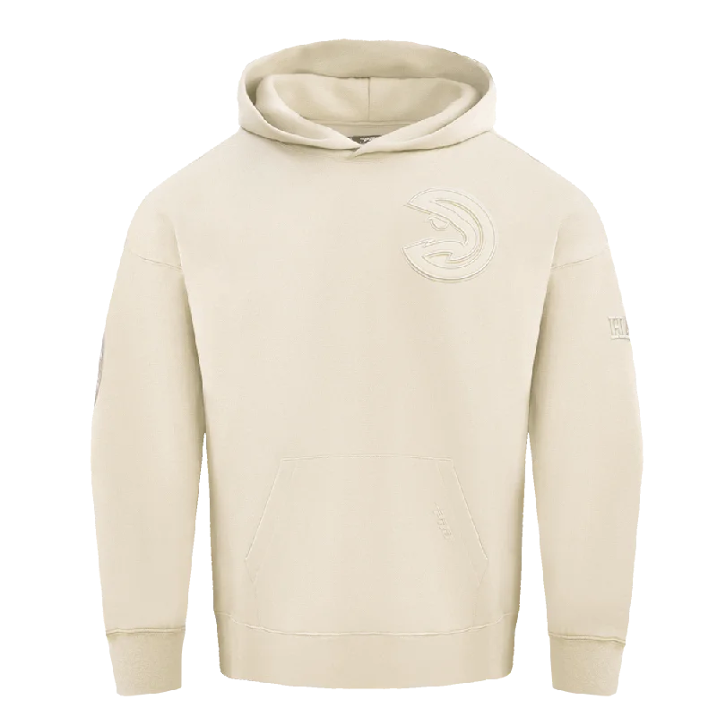 NBA ATLANTA HAWKS NEUTRAL DROP SHOULDER FLC PO HOODIE (EGGSHELL)