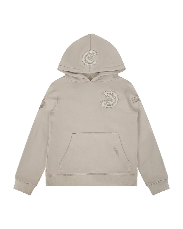 NBA ATLANTA HAWKS NEUTRAL BIG BOYS FLC PO HOODIE (TAUPE)