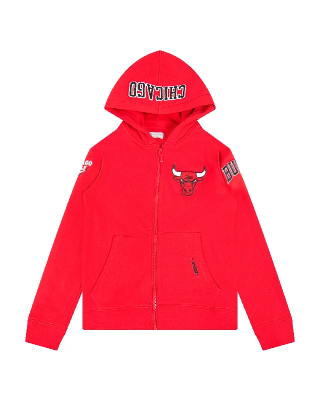 NBA CHICAGO BULLS CLASSIC BIG BOYS FLC FZ PO HOODIE (RED)