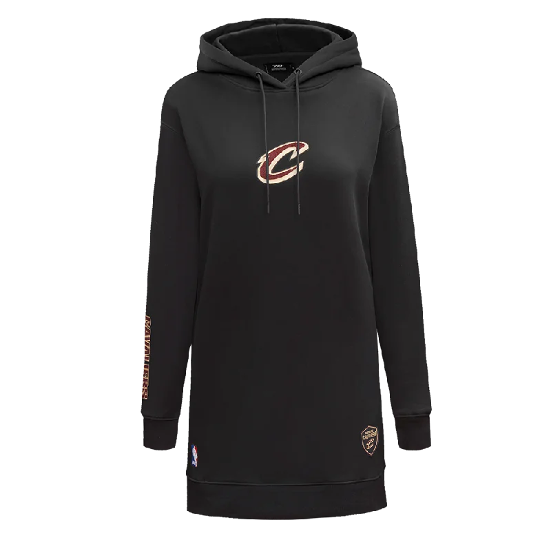 NBA CLEVELAND CAVALIERS CLASSIC WOMEN'S FLC HOODIE DRESS (BLACK)