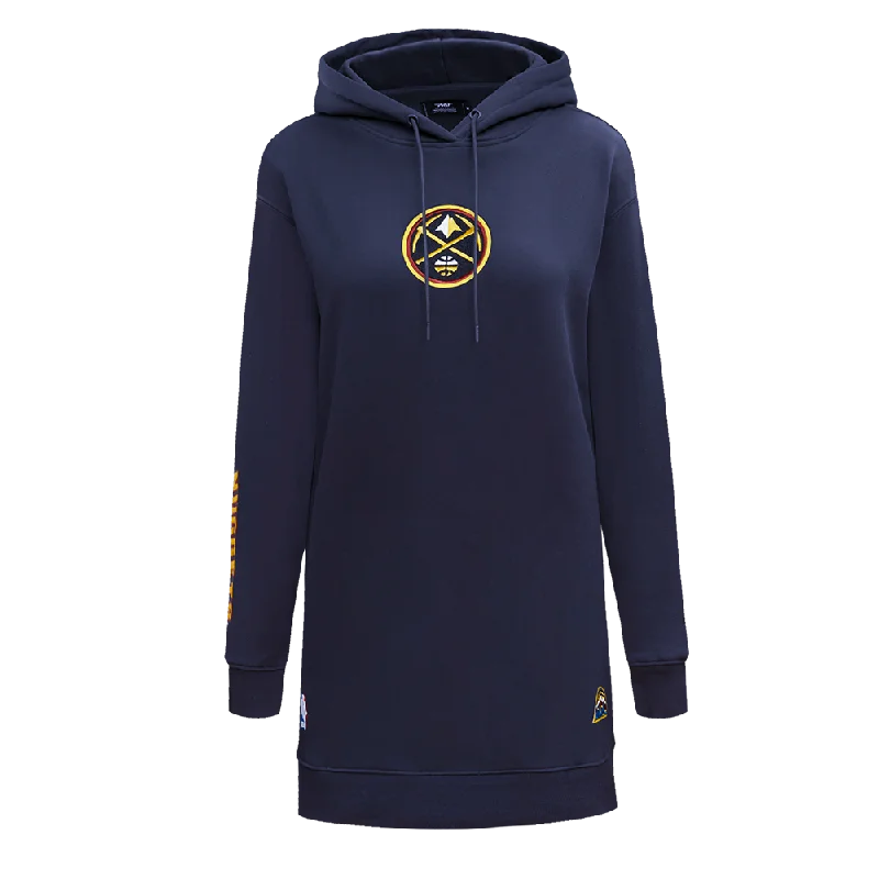 NBA DENVER NUGGETS CLASSIC WOMEN'S FLC HOODIE DRESS (MIDNIGHT NAVY)