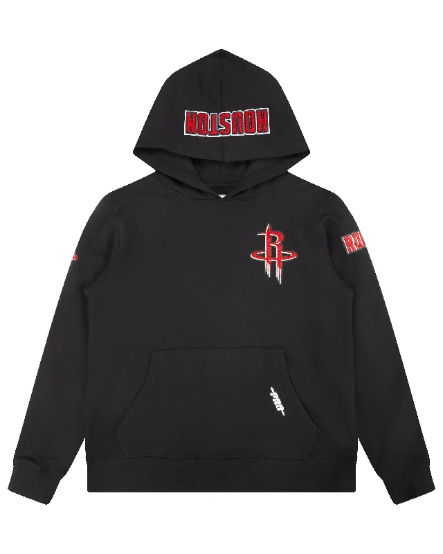 NBA HOUSTON ROCKETS CLASSIC BIG BOYS FLC PO HOODIE (BLACK)