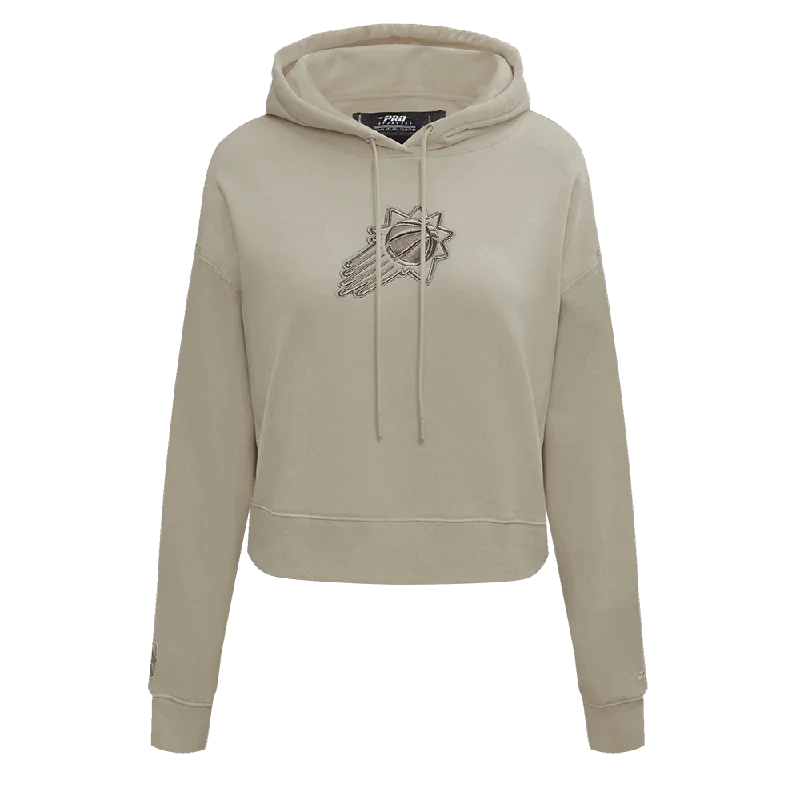 NBA PHOENIX SUNS NEUTRAL WOMEN'S CROPPED PO HOODIE (TAUPE)