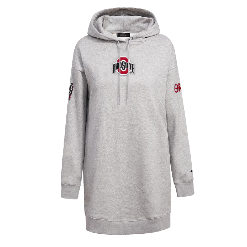 OHIO STATE UNIVERSITY CLASSIC WOMEN'S FLC HOODIE DRESS (HEATHER GREY)