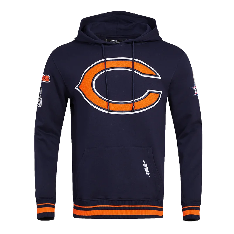 NFL CHICAGO BEARS MASH UP FLC PO HOODIE (MIDNIGHT NAVY/ORANGE/ MIDNIGHT)