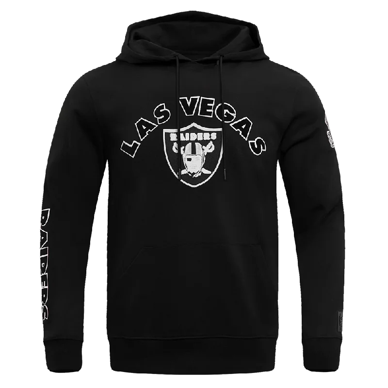 NFL OAKLAND RAIDERS CLASSIC BRISTLE FLC PO HOODIE (BLACK)