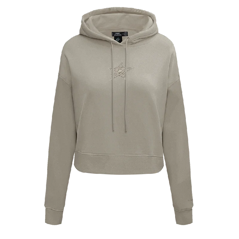 NHL DALLAS STARS NEUTRAL WOMEN'S CROPPED PO HOODIE (TAUPE)