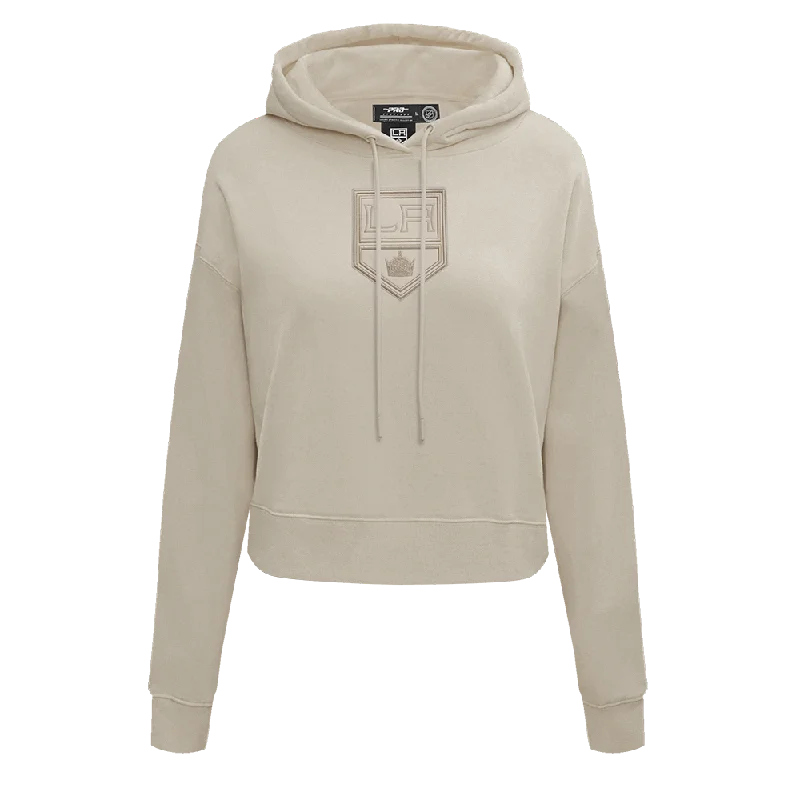 NHL LOS ANGELES KINGS NEUTRAL WOMEN'S CROPPED PO HOODIE (TAUPE)