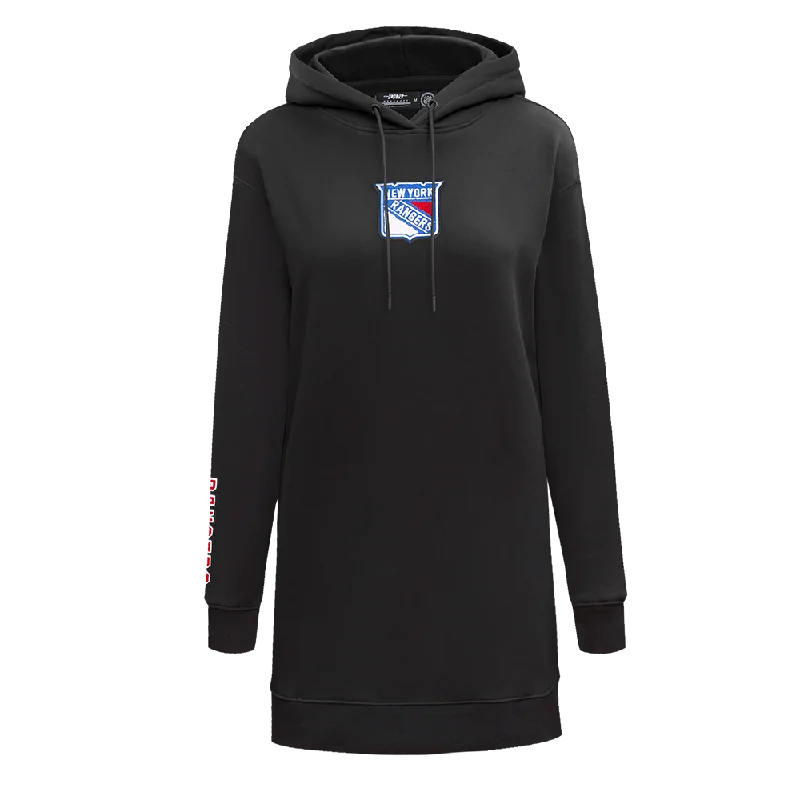 NHL NEW YORK RANGERS CLASSIC WOMEN'S FLC HOODIE DRESS (BLACK)