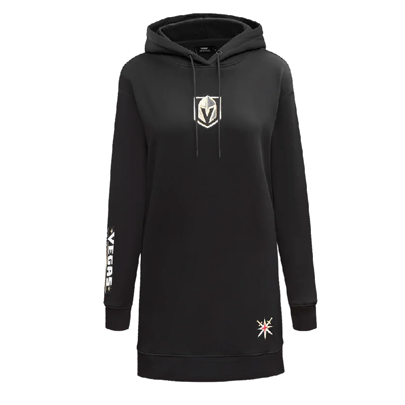 NHL VEGAS GOLDEN KNIGHTS CLASSIC WOMEN'S FLC HOODIE DRESS (BLACK)