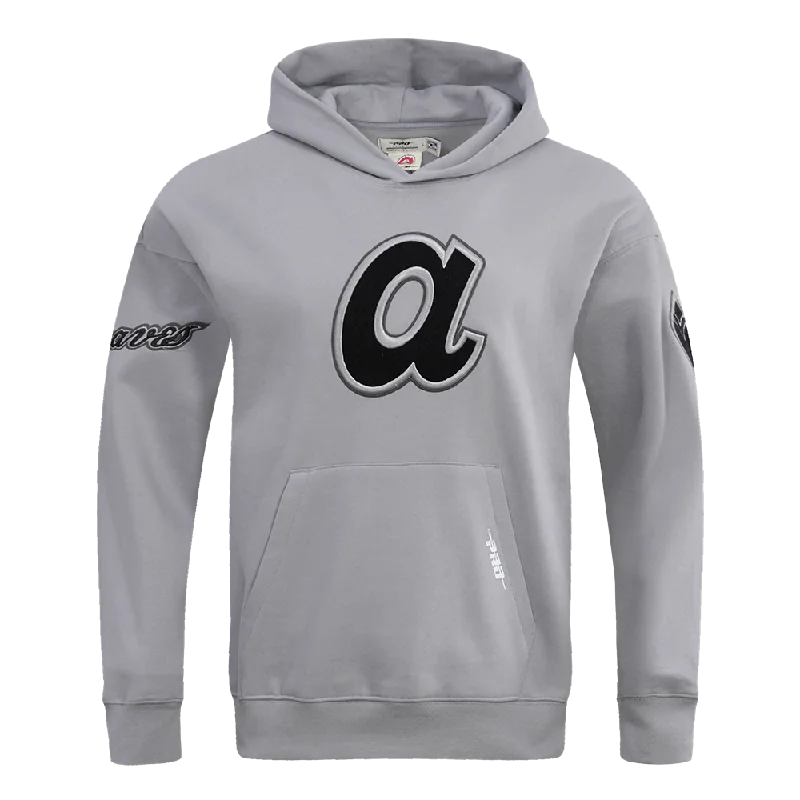 MLB ATLANTA BRAVES CEMENT GREY DROP SHOULDER FLC PO HOODIE (CONCRETE)