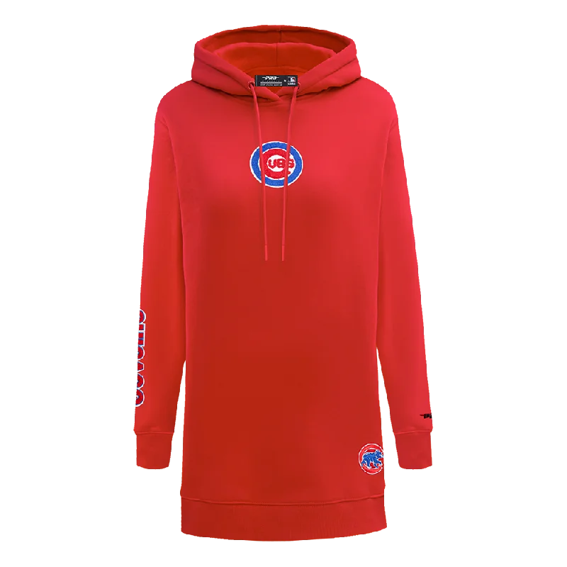 MLB CHICAGO CUBS CLASSIC WOMEN'S FLC HOODIE DRESS (RED)