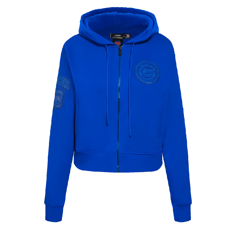 MLB CHICAGO CUBS TRIPLE TONAL WOMEN'S DK FZ HOODIE (ROYAL BLUE)