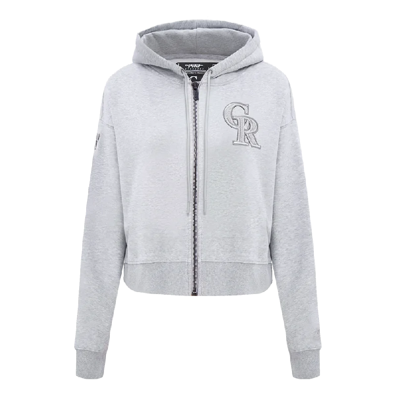 MLB COLORADO ROCKIES TRIPLE TONAL WOMEN'S DK FZ HOODIE (HEATHER GREY)