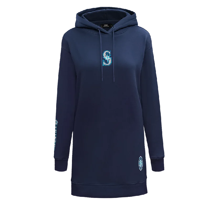 MLB SEATTLE MARINERS CLASSIC WOMEN'S HOODIE DRESS (MIDNIGHT NAVY)