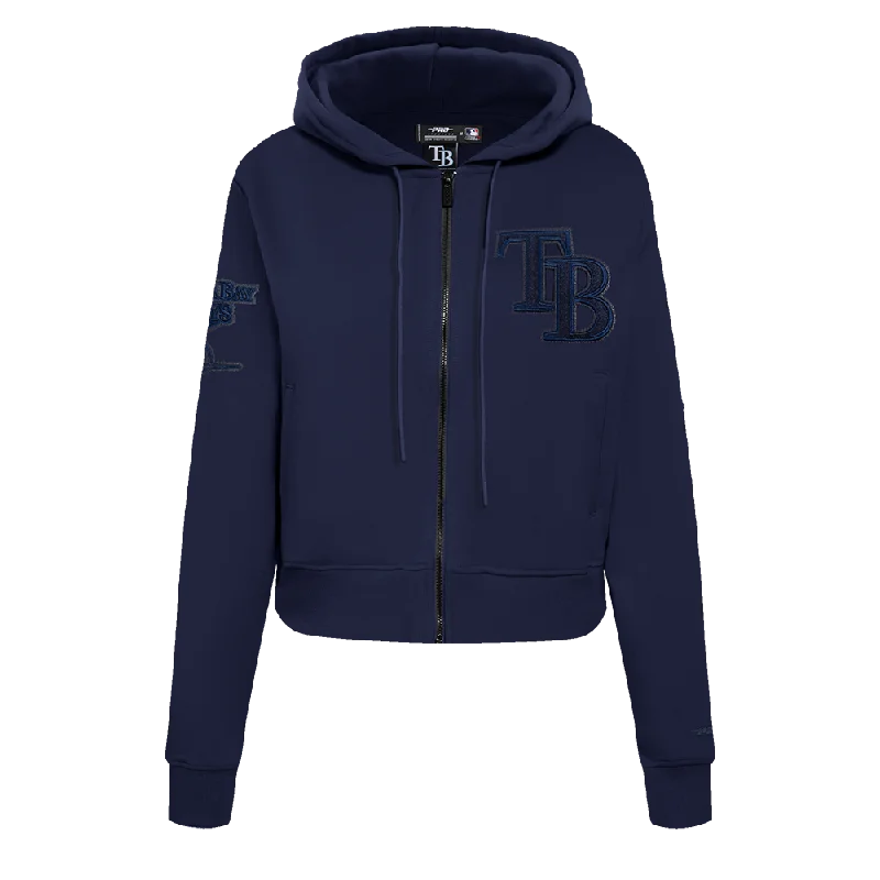 MLB TAMPA BAY RAYS TRIPLE TONAL WOMEN'S DK FZ HOODIE (MIDNIGHT NAVY)