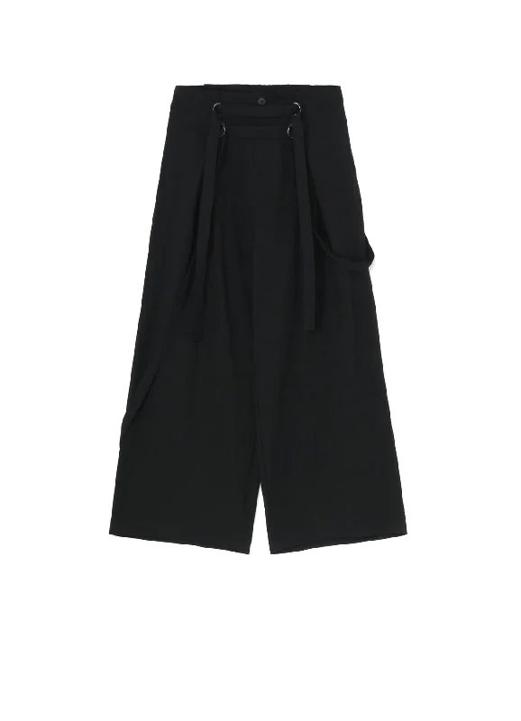 COTTON TENCEL LAWN HANGING STRAP WIDE PANTS