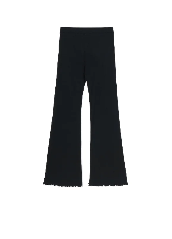 COTTON RAYON RIB FLARE PANTS