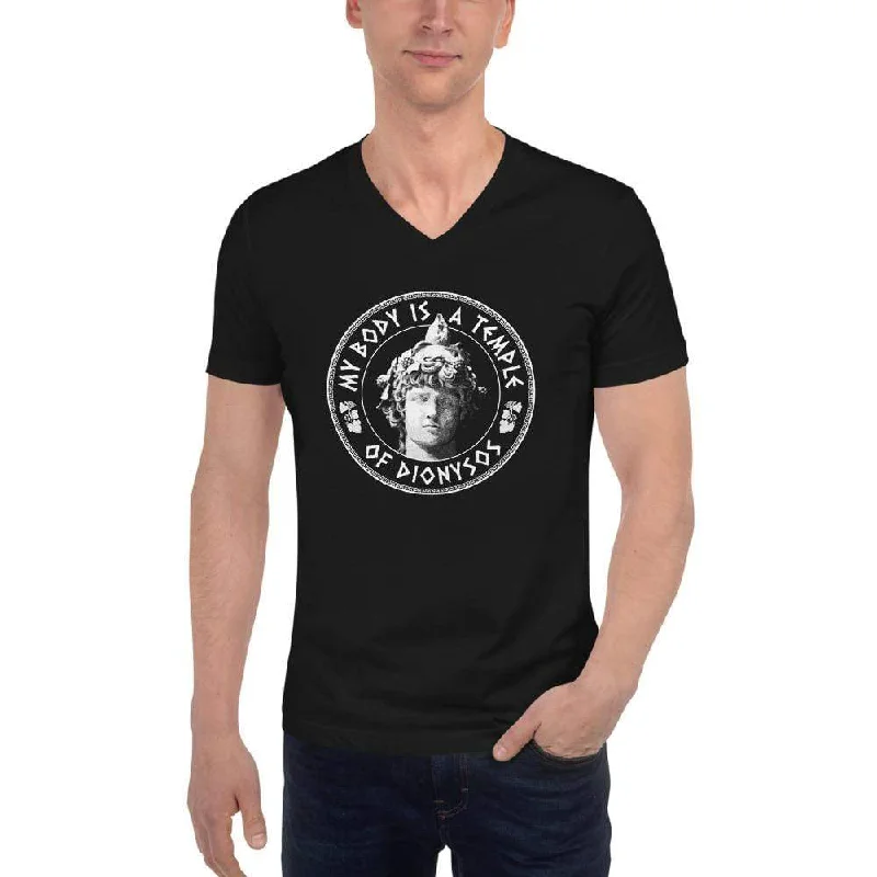 My Body Is A Temple Of Dionysos - Unisex V-Neck T-Shirt