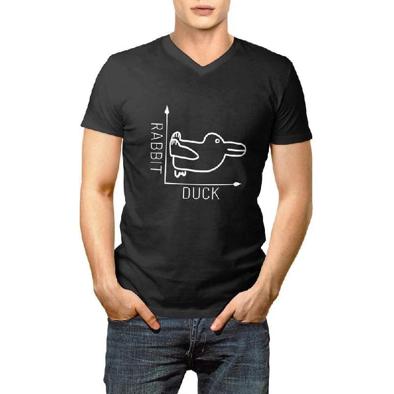 Rabbit-Duck - Front and Back print - Unisex V-Neck T-Shirt