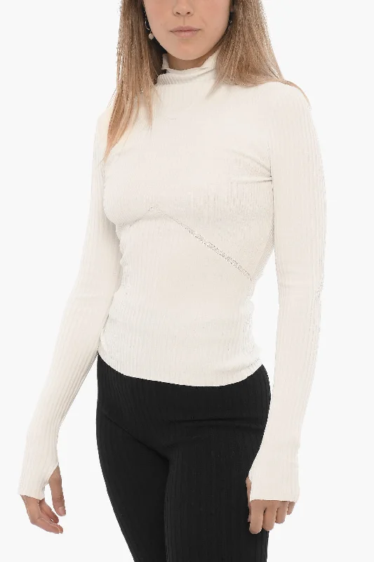 ANDREĀDAMO Ribbed Sweater with Hood