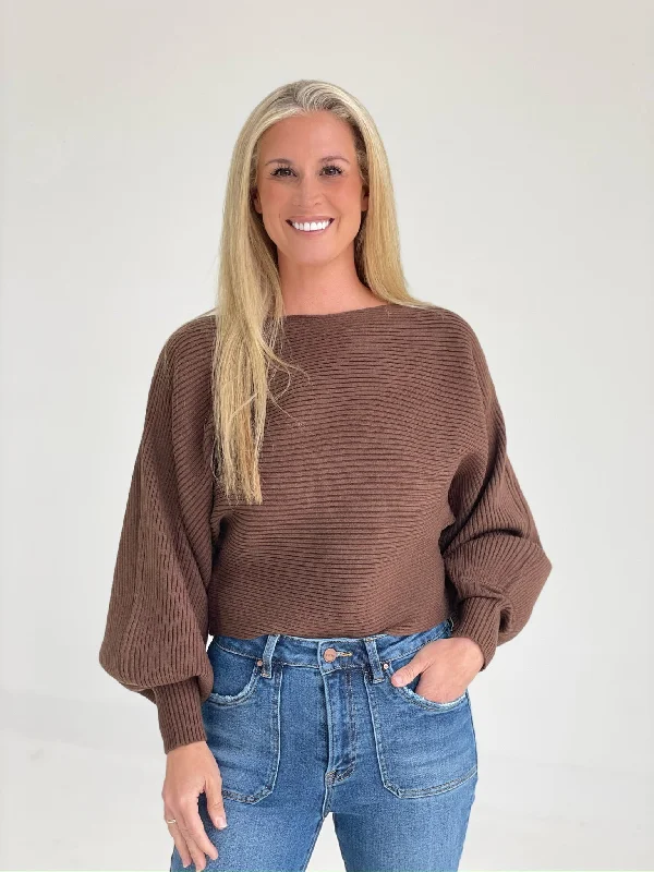 Classical Ribbed Sweater - Brown