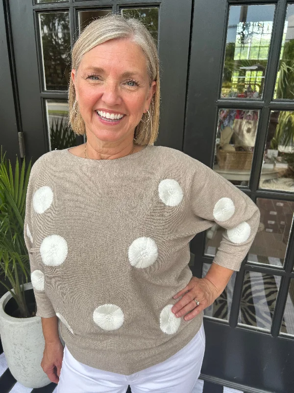 Demi Dot Sweater | Tan