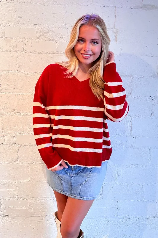 Game Day Striped Sweater Top