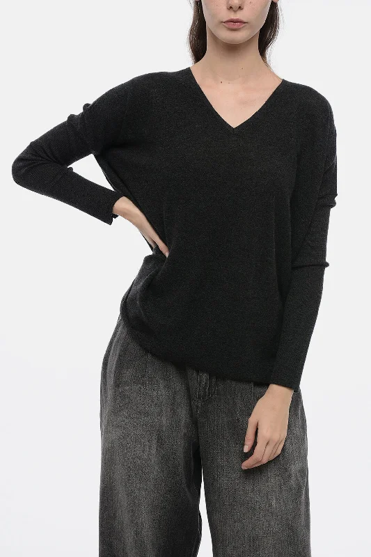 Gentryportofino Cashmere Oversized Sweater with Ribbed Sleeves