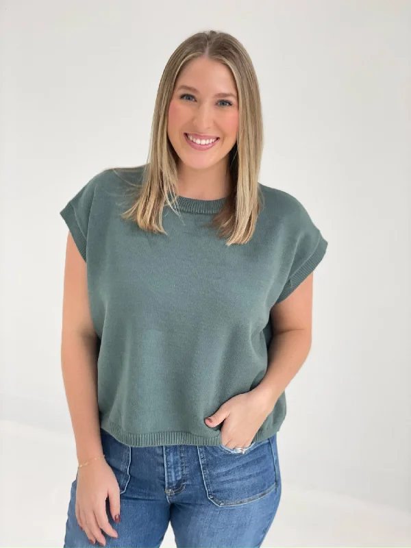 Quincy Sweater Top - Ash Jade