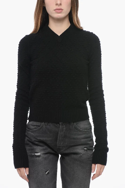 Sportmax Blended Cashmere Sweater with Geometric Embroideries