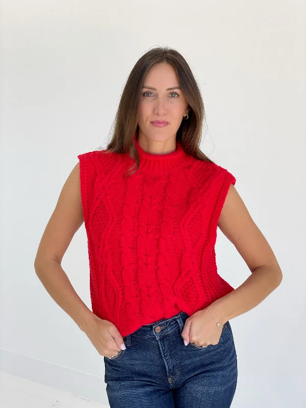 The Clique Sweater Top - Red