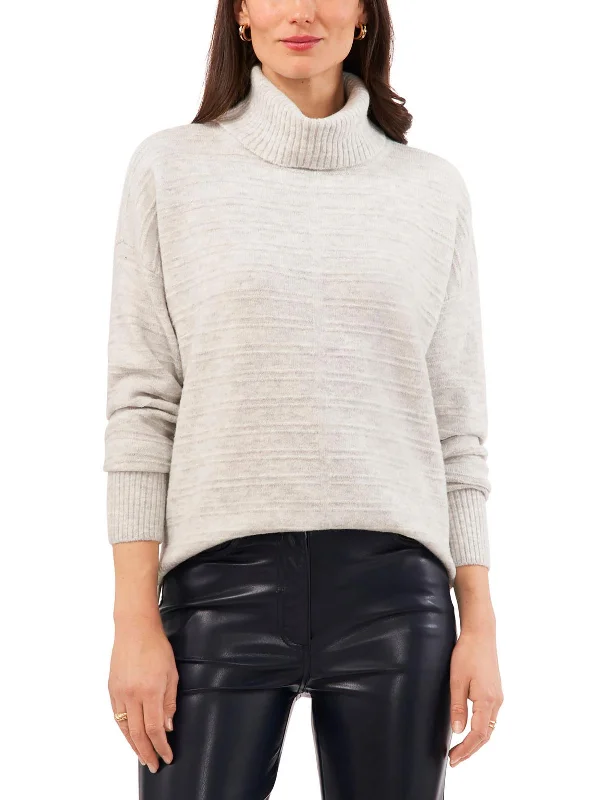 Womens Heathered Long Sleeve Turtleneck Sweater