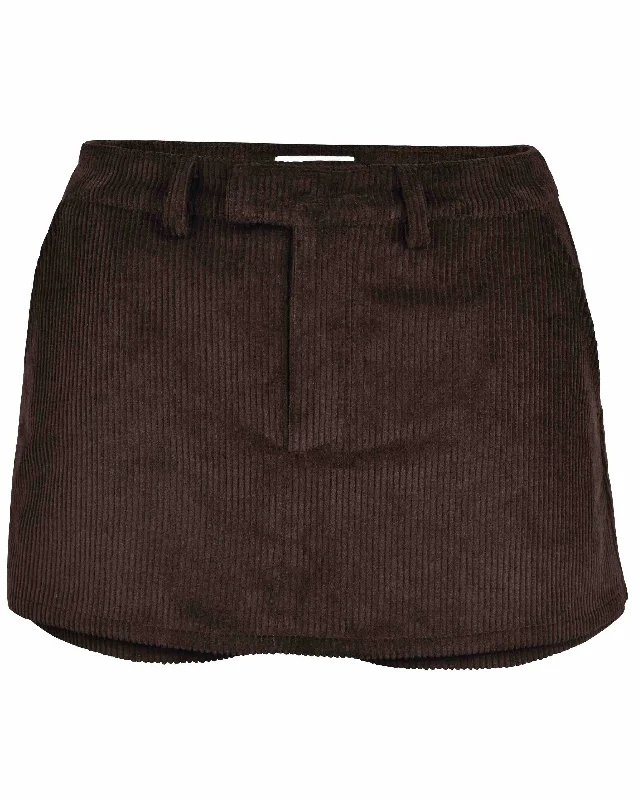 Cord Skort - Chocolate