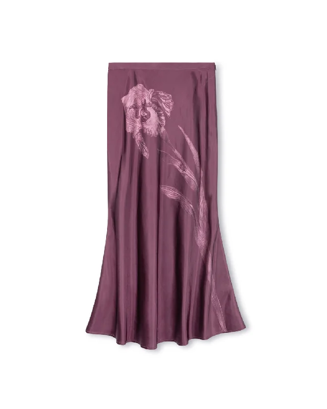 Crinkled Slip Skirt With Large Flower Print