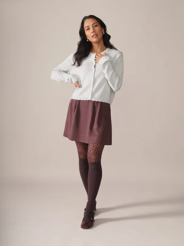 A-Line Eco Twill OTK Skirt in Plum