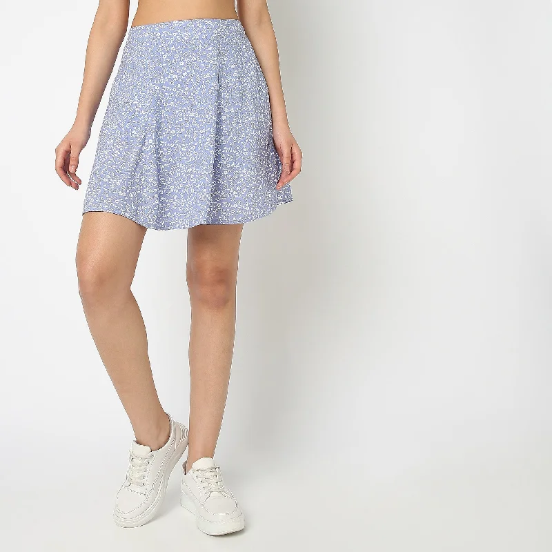 Regular Fit Floral High Rise Skirt