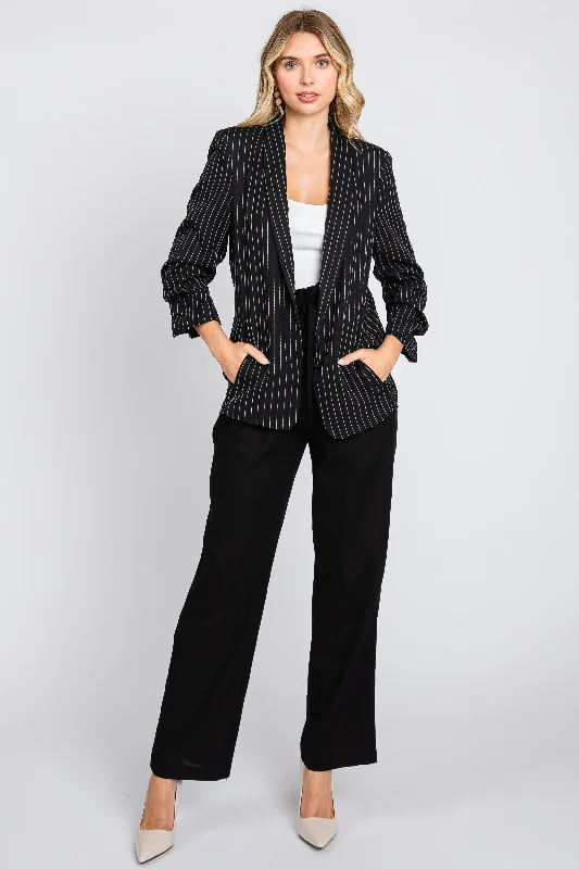 Black Pinstriped Blazer