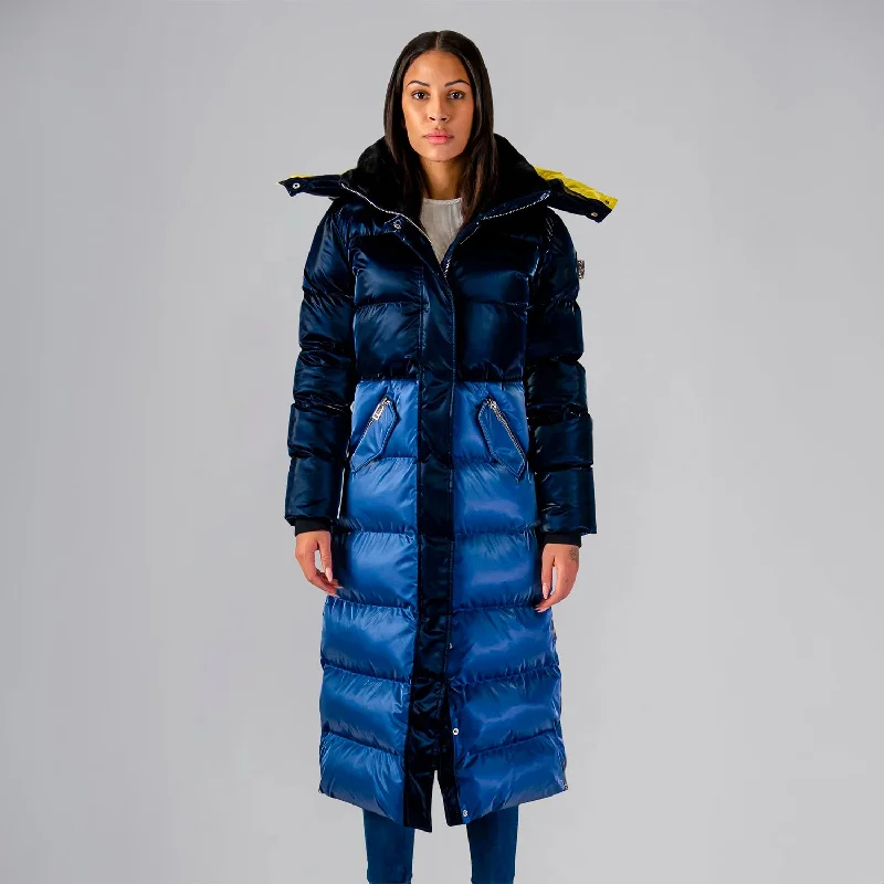 Women's Bird Of Paradise Coat - All Wet Blue/Yellow